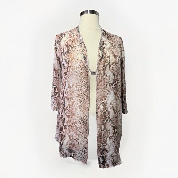 Maurices Kimono Open Cardigan Rose Gold Snake Print Women’s Size L/XL - Picture 1 of 9